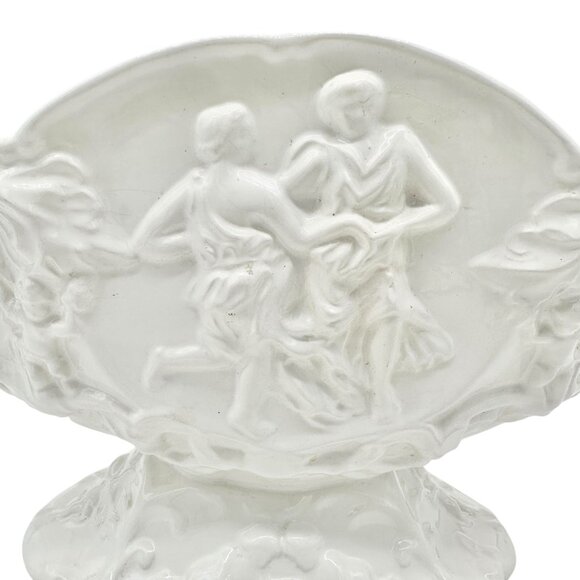 Antique Alcabaca Portugal Planter Centerpiece Fruit Bowl White Ceramic 17x8x6.5 - Picture 2 of 11